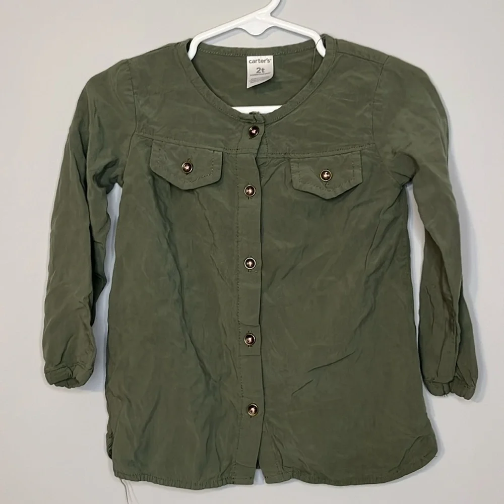 Girls Carters Hunter Green Top 2T